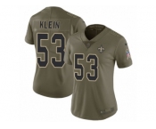 Women Nike New Orleans Saints #53 A.J. Klein Limited Olive 2017 Salute to Service NFL Jersey