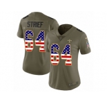 Women Nike New Orleans Saints #64 Zach Strief Limited Olive USA Flag 2017 Salute to Service NFL Jersey
