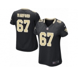 Women Nike New Orleans Saints #67 Larry Warford Game Black Team Color NFL Jersey
