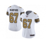 Women Nike New Orleans Saints #67 Larry Warford Limited White Rush Vapor Untouchable NFL Jersey