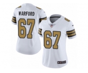 Women Nike New Orleans Saints #67 Larry Warford Limited White Rush Vapor Untouchable NFL Jersey