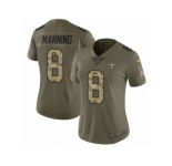 Women Nike New Orleans Saints #8 Archie Manning Limited Olive Camo 2017 Salute to Service NFL Jersey