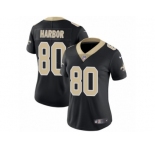 Women Nike New Orleans Saints #80 Clay Harbor Black Team Color Vapor Untouchable Limited Player NFL Jersey