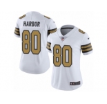 Women Nike New Orleans Saints #80 Clay Harbor Limited White Rush Vapor Untouchable NFL Jersey