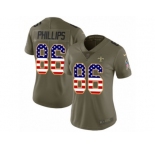 Women Nike New Orleans Saints #86 John Phillips Limited Olive USA Flag 2017 Salute to Service NFL Jersey