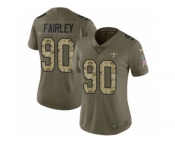 Women Nike New Orleans Saints #90 Nick Fairley Limited Olive Camo 2017 Salute to Service NFL Jersey