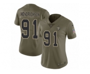 Women Nike New Orleans Saints #91 Trey Hendrickson Limited Olive 2017 Salute to Service NFL Jersey