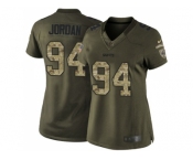 Women Nike New Orleans Saints #94 Cameron Jordan Green Stitched NFL Limited 2015 Salute to Service Jersey