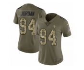 Women Nike New Orleans Saints #94 Cameron Jordan Limited Olive Camo 2017 Salute to Service NFL Jersey