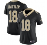 Women's New Orleans Saints #18 Spencer Rattler Black Vapor Stitched  Jersey