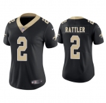 Women's New Orleans Saints #2 Spencer Rattler Black 2025 Vapor Limited Football Stitched Jersey
