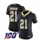 Women's New Orleans Saints #21 Patrick Robinson Black Team Color Vapor Untouchable Limited Player 100th Season Football Jersey
