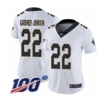 Women's New Orleans Saints #22 Chauncey Gardner-Johnson White Vapor Untouchable Limited Player 100th Season Football Jersey