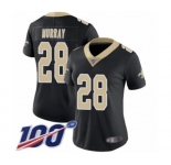 Women's New Orleans Saints #28 Latavius Murray Black Team Color Vapor Untouchable Limited Player 100th Season Football Jersey