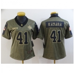 Women's New Orleans Saints #41 Alvin Kamara Nike Olive 2021 Salute To Service Limited Player Jersey