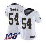 Women's New Orleans Saints #54 Kiko Alonso White Vapor Untouchable Limited Player 100th Season Football Jersey