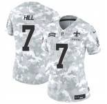 Women's New Orleans Saints #7 Taysom Hill 2024 F.U.S.E Arctic Camo Salute To Service Limited Stitched Football Jersey
