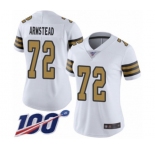 Women's New Orleans Saints #72 Terron Armstead Limited White Rush Vapor Untouchable 100th Season Football Jersey