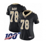 Women's New Orleans Saints #78 Erik McCoy Black Team Color Vapor Untouchable Limited Player 100th Season Football Jersey
