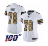 Women's New Orleans Saints #78 Erik McCoy Limited White Rush Vapor Untouchable 100th Season Football Jersey