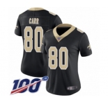 Women's New Orleans Saints #80 Austin Carr Black Team Color Vapor Untouchable Limited Player 100th Season Football Jersey