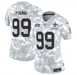 Women's New Orleans Saints #99 Chase Young 2024 F.U.S.E Arctic Camo Salute To Service Limited Stitched Football Jersey