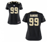 Womens New Orleans Saints #99 Sheldon Rankins Black Game Jersey
