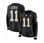 Women's Nike New Orleans Saints #11 Tommylee Lewis Limited Black Therma Long Sleeve NFL Jersey