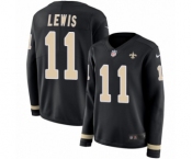 Women's Nike New Orleans Saints #11 Tommylee Lewis Limited Black Therma Long Sleeve NFL Jersey