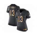 Women's Nike New Orleans Saints #13 Michael Thomas Limited Black Gold Salute to Service NFL Jersey