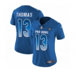 Women's Nike New Orleans Saints #13 Michael Thomas Limited Royal Blue NFC 2019 Pro Bowl NFL Jersey