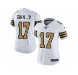 Women's Nike New Orleans Saints #17 Ted Ginn Jr Limited White Rush NFL Jersey