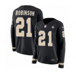 Women's Nike New Orleans Saints #21 Patrick Robinson Limited Black Therma Long Sleeve NFL Jersey