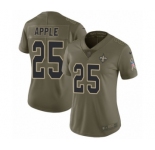 Women's Nike New Orleans Saints #25 Eli Apple Limited Olive 2017 Salute to Service NFL Jersey