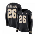 Women's Nike New Orleans Saints #26 P. J. Williams Limited Black Therma Long Sleeve NFL Jersey