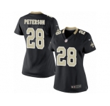 Women's Nike New Orleans Saints #28 Adrian Peterson Limited Black Team Color NFL Jersey