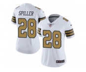 Women's Nike New Orleans Saints #28 C.J. Spiller Limited White Rush NFL Jersey