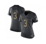 Women's Nike New Orleans Saints #3 Bobby Hebert Limited Black 2016 Salute to Service NFL Jersey