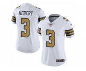 Women's Nike New Orleans Saints #3 Bobby Hebert Limited White Rush NFL Jersey