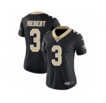 Women's Nike New Orleans Saints #3 Bobby Hebert Vapor Untouchable Limited Black Team Color NFL Jersey