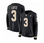 Women's Nike New Orleans Saints #3 Wil Lutz Limited Black Therma Long Sleeve NFL Jersey