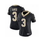 Women's Nike New Orleans Saints #3 Will Lutz Vapor Untouchable Limited Black Team Color NFL Jersey