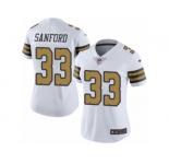 Women's Nike New Orleans Saints #33 Jamarca Sanford Limited White Rush NFL Jersey