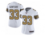 Women's Nike New Orleans Saints #33 Jamarca Sanford Limited White Rush NFL Jersey