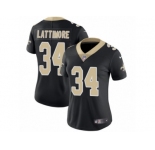 Women's Nike New Orleans Saints #34 Marshon Lattimore Limited Black Team Color NFL Jersey