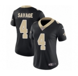 Women's Nike New Orleans Saints #4 Tom Savage Black Team Color Vapor Untouchable Limited Player NFL Jersey