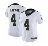 Women's Nike New Orleans Saints #4 Tom Savage White Vapor Untouchable Limited Player NFL Jersey