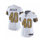 Women's Nike New Orleans Saints #40 Delvin Breaux Limited White Rush NFL Jersey