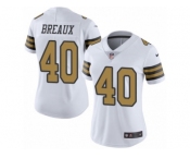 Women's Nike New Orleans Saints #40 Delvin Breaux Limited White Rush NFL Jersey