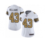 Women's Nike New Orleans Saints #43 Marcus Williams Limited White Rush NFL Jersey